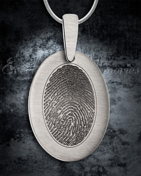 Stainless Steel Mirror Image Fingerprint Necklace