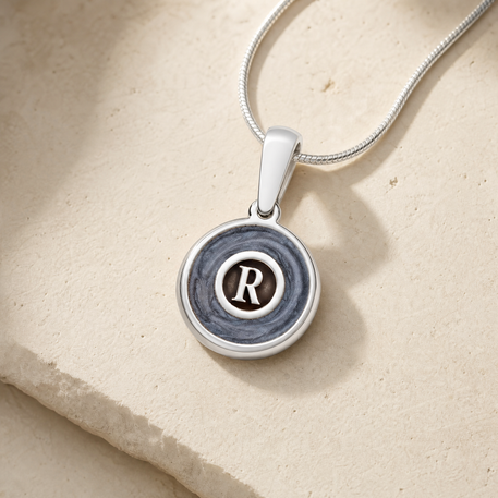 Silver Dusky Monogram Ash Resin Jewelry