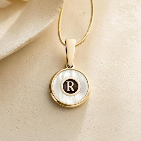 Gold Creamy Monogram Ash Resin Jewelry