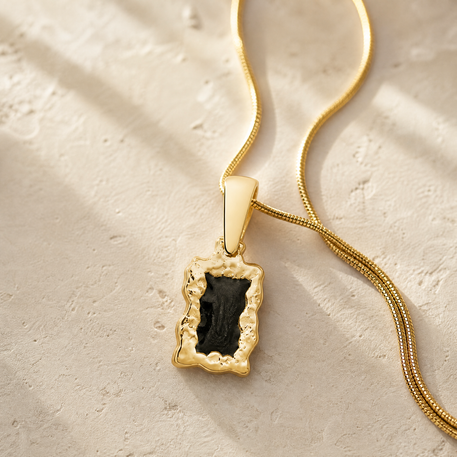 Gold Sagey Oak Ash Resin Jewelry