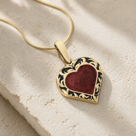 Gold Campfire Heart Ash Resin Jewelry