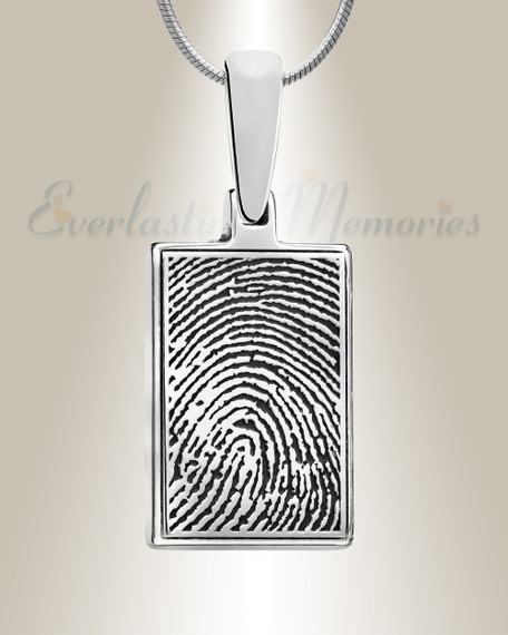 Solid 14k White Gold Rectangle 