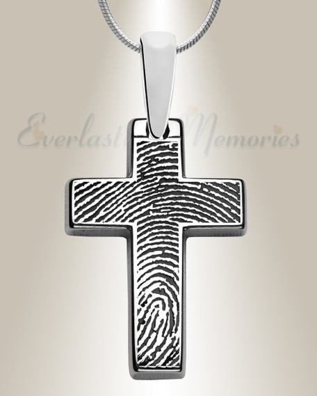 Solid 14k White Gold Simply Cross 