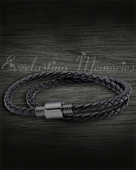 Black Stainless Steel Reverent Bracelet Cremation Jewelry