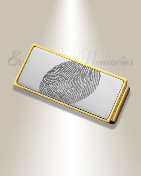 Stainless Steel Silver on Gold Fingerprint Money Clip