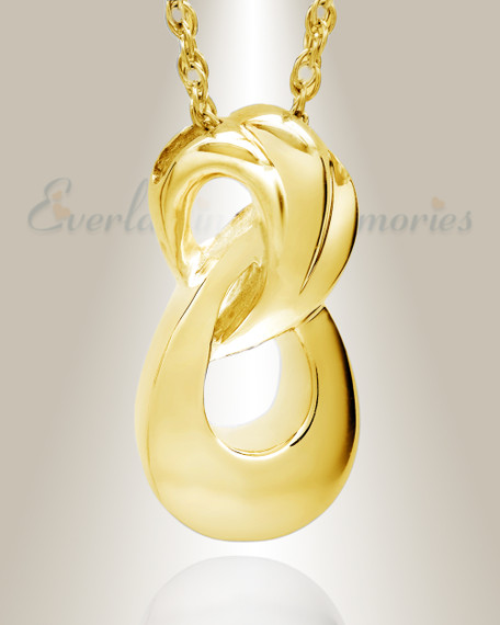 Everlasting Gold Plated Over Sterling Silver Infinity Cremation Urn Keepsake