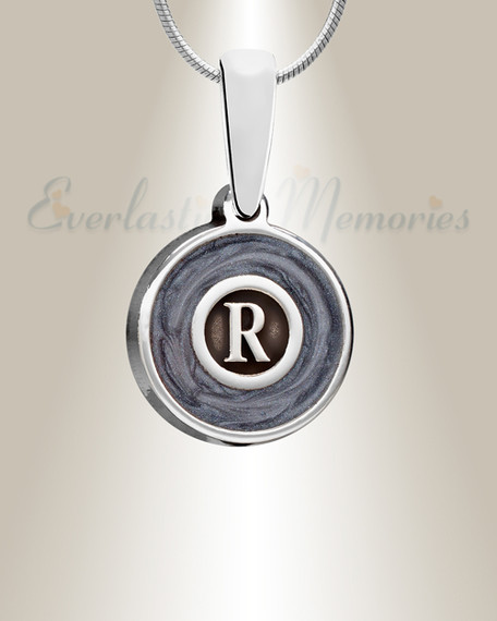 Solid 14K White Gold Dusky Monogram Ash Resin Jewelry