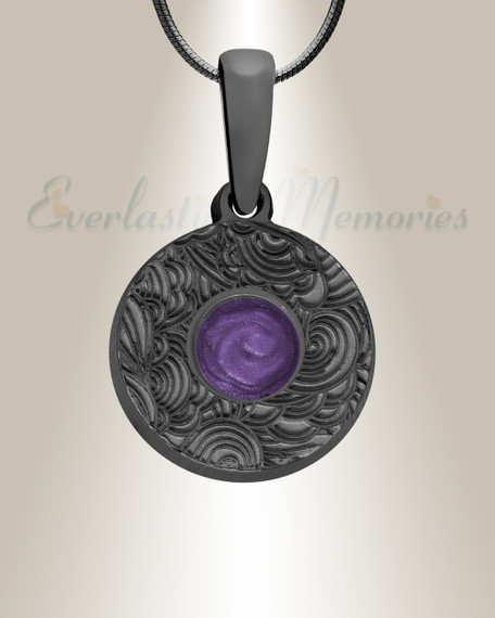 Knowing Round Black Finish Ash Resin Jewelry