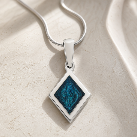 Modest Diamond Sterling Silver Ash Resin Jewelry