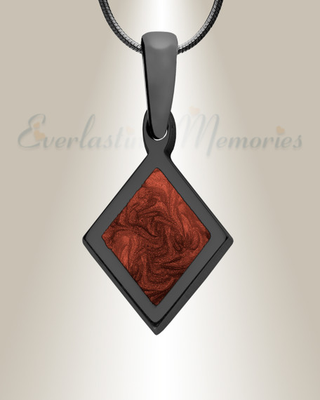 Modest Diamond Black Finish Ash Resin Jewelry