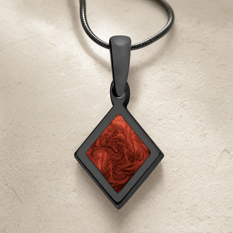 Modest Diamond Black Finish Ash Resin Jewelry