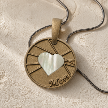 Enlightened Round Bronze Finish with Cream Ash Resin Jewelry