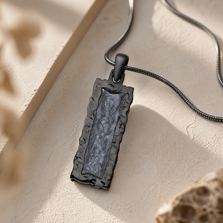 Lasting Long Rectangle Black Finish Ash Resin Jewelry