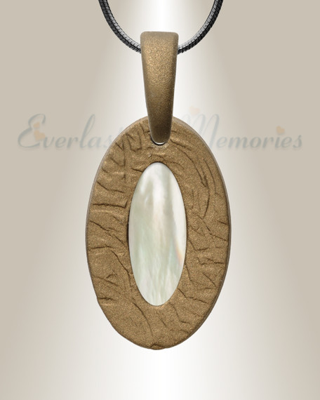 Heartfelt Oval Bronze Finish with Cream Ash Resin Jewelry