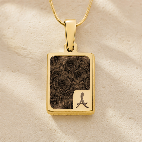 Classic Rectangle Gold Plated Ash Resin Jewelry