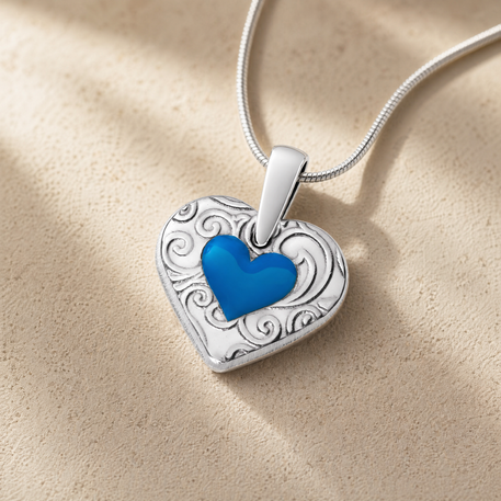 Pleasant Heart Sterling Silver Ash Resin Jewelry