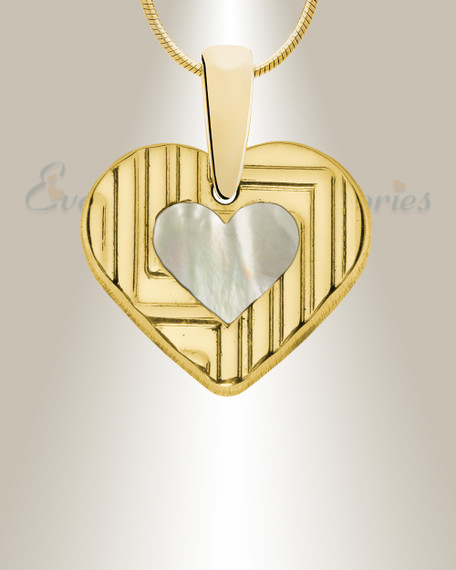 Lined Heart Gold Plated Ash Resin Jewelry