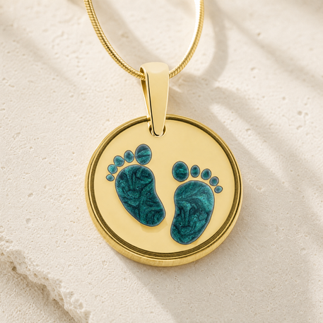 Lasting Imprint Round Gold Plated Ash Resin Jewelry