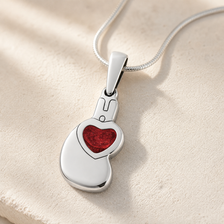 Holding You Close Sterling Silver with Crimson Resin Ash Resin Jewelry