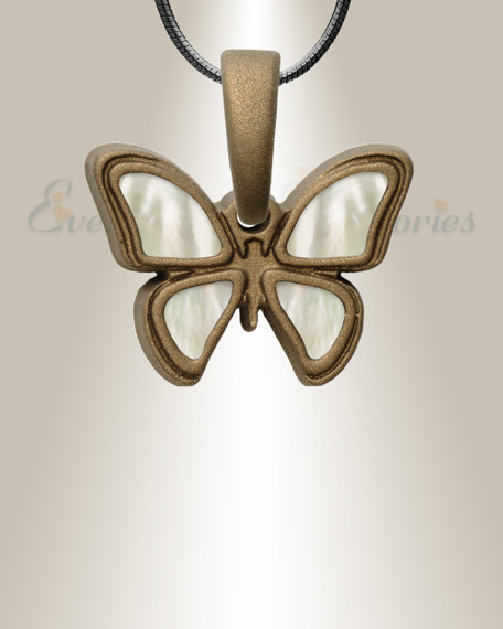Lovable Butterfly Bronze Finish with Cream Resin Ash Resin Jewelry