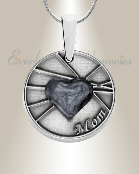 Solid 14K White Gold Enlightened Round Ash Resin Jewelry