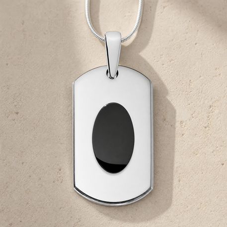 Solid 14K White Gold Honored Rectangle Ash Resin Jewelry