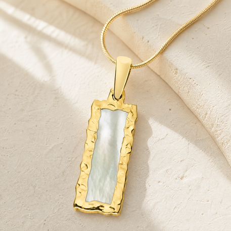 Solid 14K Gold Lasting Long Rectangle Ash Resin Jewelry