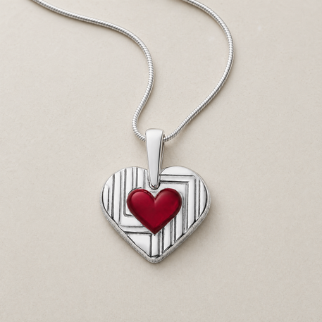 Solid 14K White Gold Lined Heart Ash Resin Jewelry