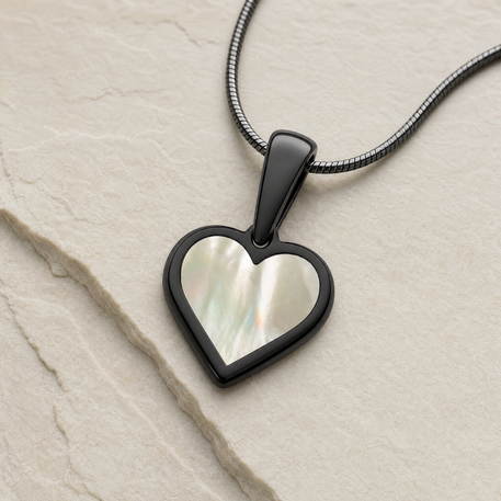 Black Finish Whispering Ridge Heart Ash Resin Jewelry