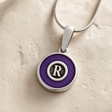 Silver Lilac Monogram Ash Resin Jewelry