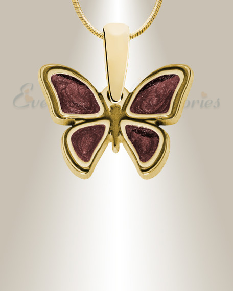 Lovable Butterfly Gold Plated with Crimson Ash Resin Jewelry