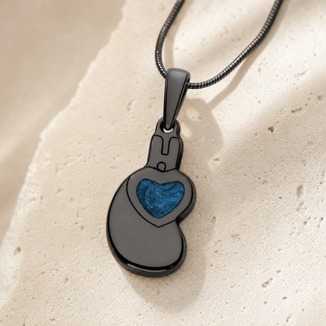 Holding You Close Black Finish with Aquamarine Ash Resin Jewelry