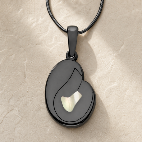 Beloved Black Finish with Cream Ash Resin Jewelry