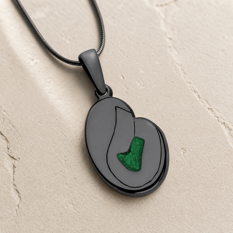 Beloved Black Finish with Seafoam Ash Resin Jewelry