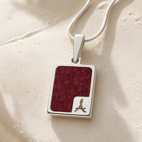 Splendid Rectangle Sterling Silver Ash Resin Jewelry