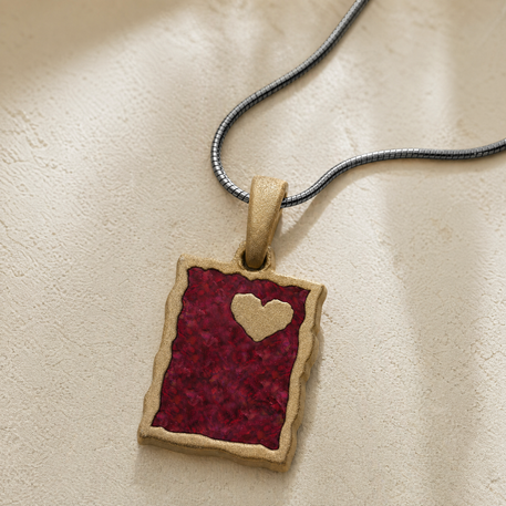 Adored Rectangle Bronze Finish with Scarlet Pearl Opal Ash Resin Jewelry