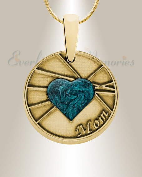 Enlightened Round Gold Plated with Vert Ash Resin Jewelry