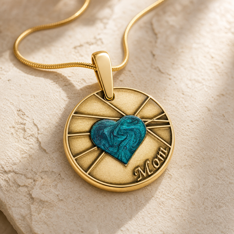 Enlightened Round Gold Plated with Vert Ash Resin Jewelry