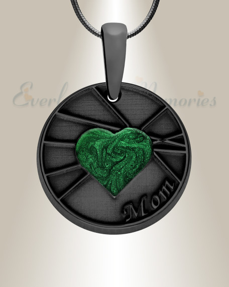 Enlightened Round Black Finish with Seafoam Ash Resin Jewelry