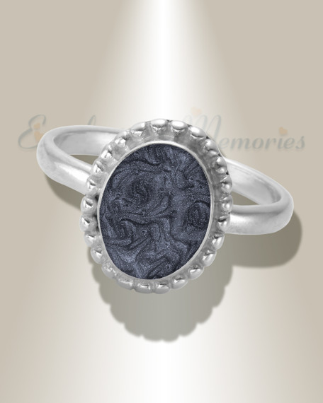 Women's Sterling Silver Bethany Ash Ring with Slate