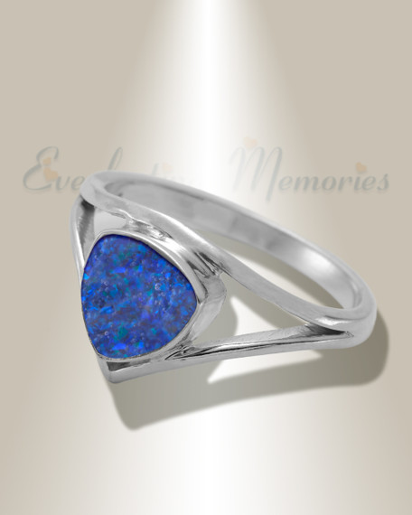 Women's Sterling Silver Willowbrook Ash Ring with Opal Blue Waters