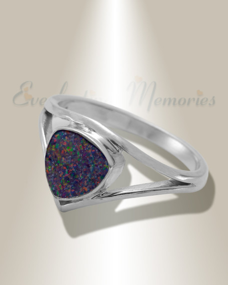 Women's Sterling Silver Willowbrook Ash Ring with Black Flame Opal