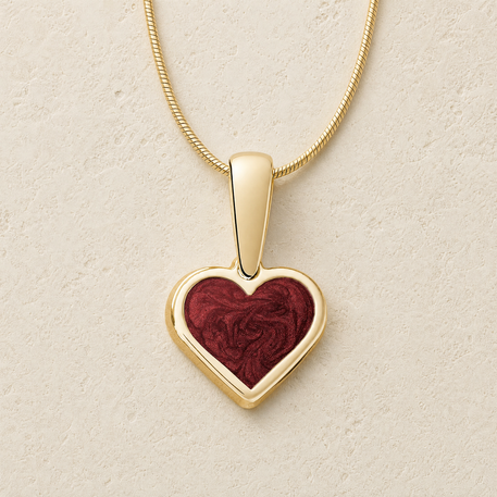 Solid 14K Gold Delightful Heart Ash Resin Jewelry