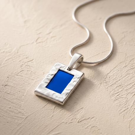 Solid 14K White Gold Turquoise Ash Resin Jewelry