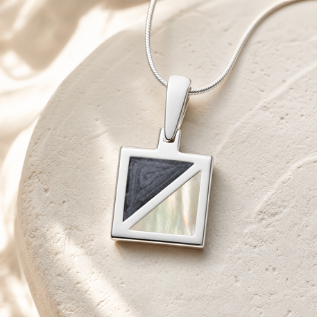 Solid 14K White Gold Solitude Ash Resin Jewelry