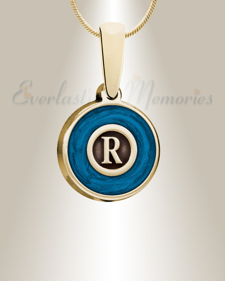 Solid 14K Gold Cobalt Monogram Ash Resin Jewelry