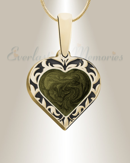 Solid 14K Gold Balsam Heart Ash Resin Jewelry