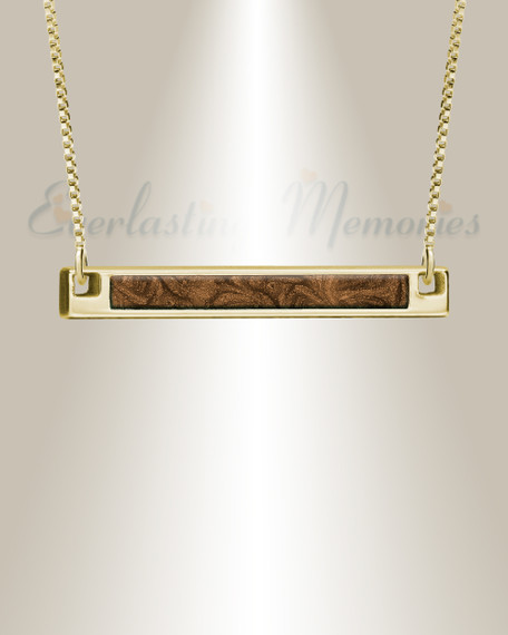 Solid 14K Gold Carob Barred Ash Resin Jewelry