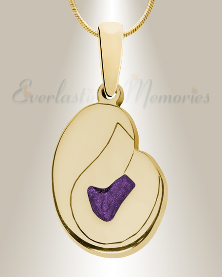 Solid 14K Gold Beloved with Mullberry Ash Resin Jewelry