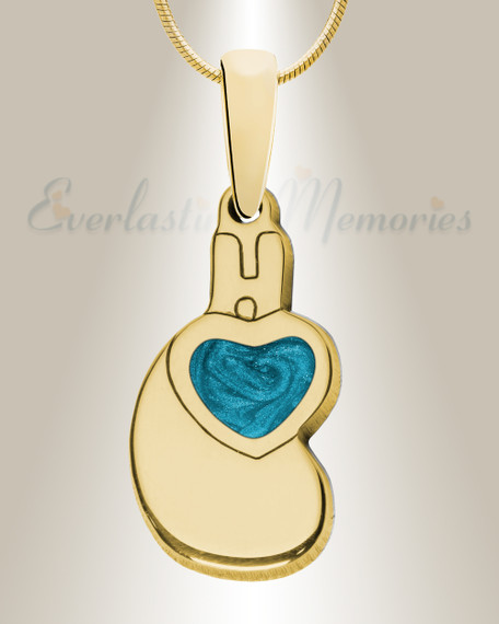 Solid 14K Gold Holding You Close with Aqua Ash Resin Jewelry